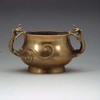 A bronze censer, Qing dynasty (1644-1912).