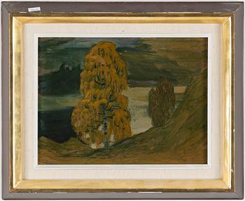 HELMER OSSLUND, Oil on paper-panel, signed.