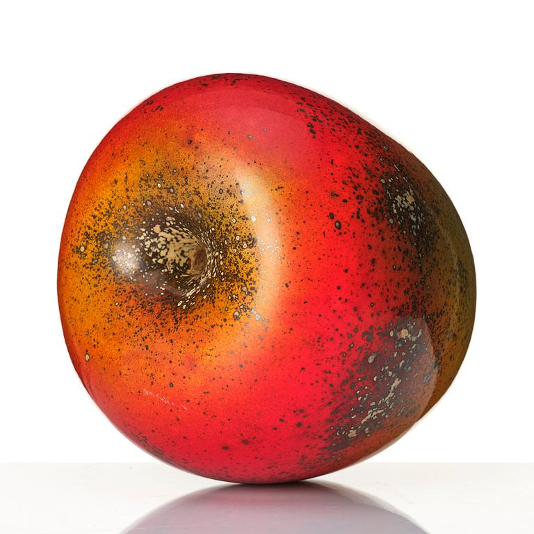 Hans Hedberg, a faience sculpture of an apple, Biot France.