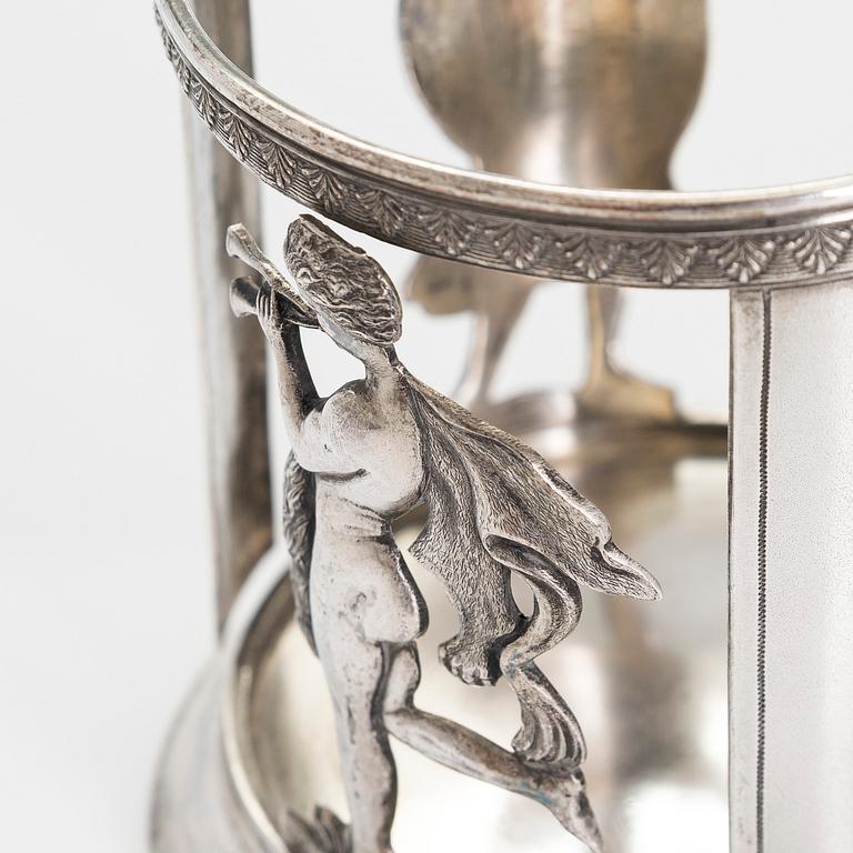 Teglashållare, 3 st, silver, 2XA-artellen S:t Petersburg, och Odessa samt Moskva, 1800-talets slut - 1900-t. början.