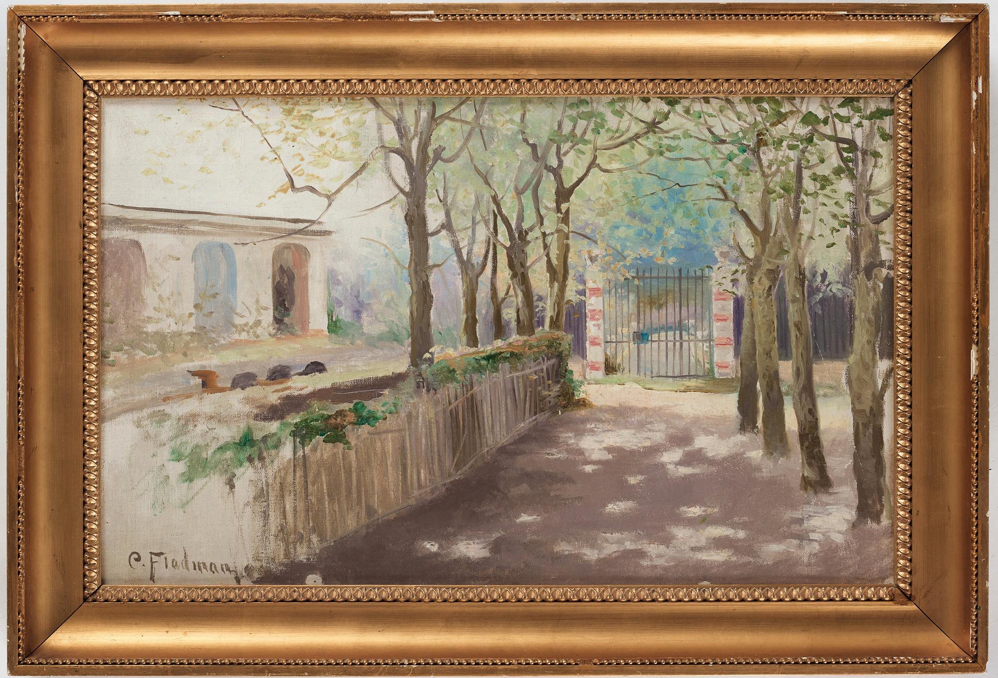 Carl Flodman, Sunlit park scene.