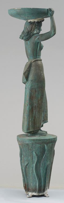 An Arvid Källström patinated bronze sculpture for a fountain.