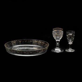 PARTI GLAS, 18 delar, empire, 1800-talets första hälft.