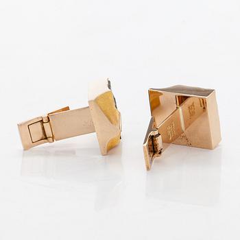Björn Weckström, manschettknappar, "Antarktik", spektrolit, 14K guld.