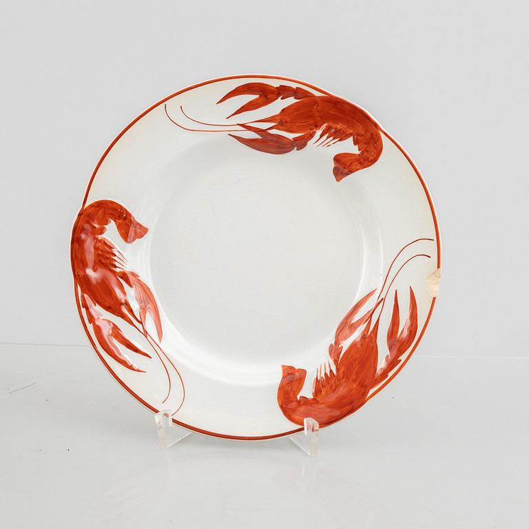 17 crayfish plates, Gustafsberg and Rörstrand, early 20th Century.
