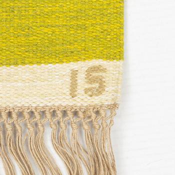 Ingegerd Silow, a flat weave 'Björkhage' rug, Eric Ewers AB, signed IS, 84 x 123 cm.