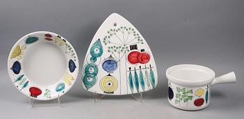 PARTI PORSLIN, 3 delar, "Picknick" Marianne Westman, Rörstrand.