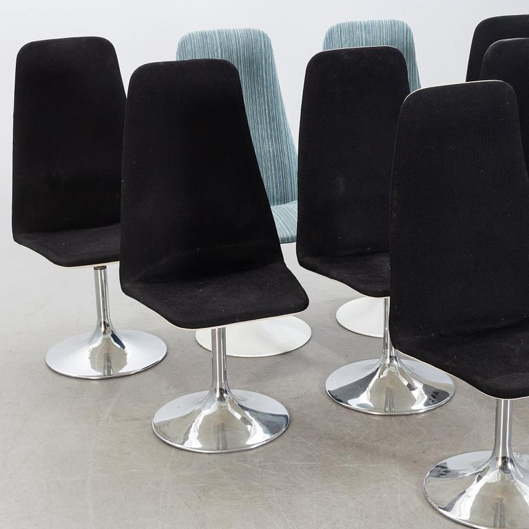 JOHANSON DESIGN, 6+2 chairs, "Viggen", second half of the 20th century.