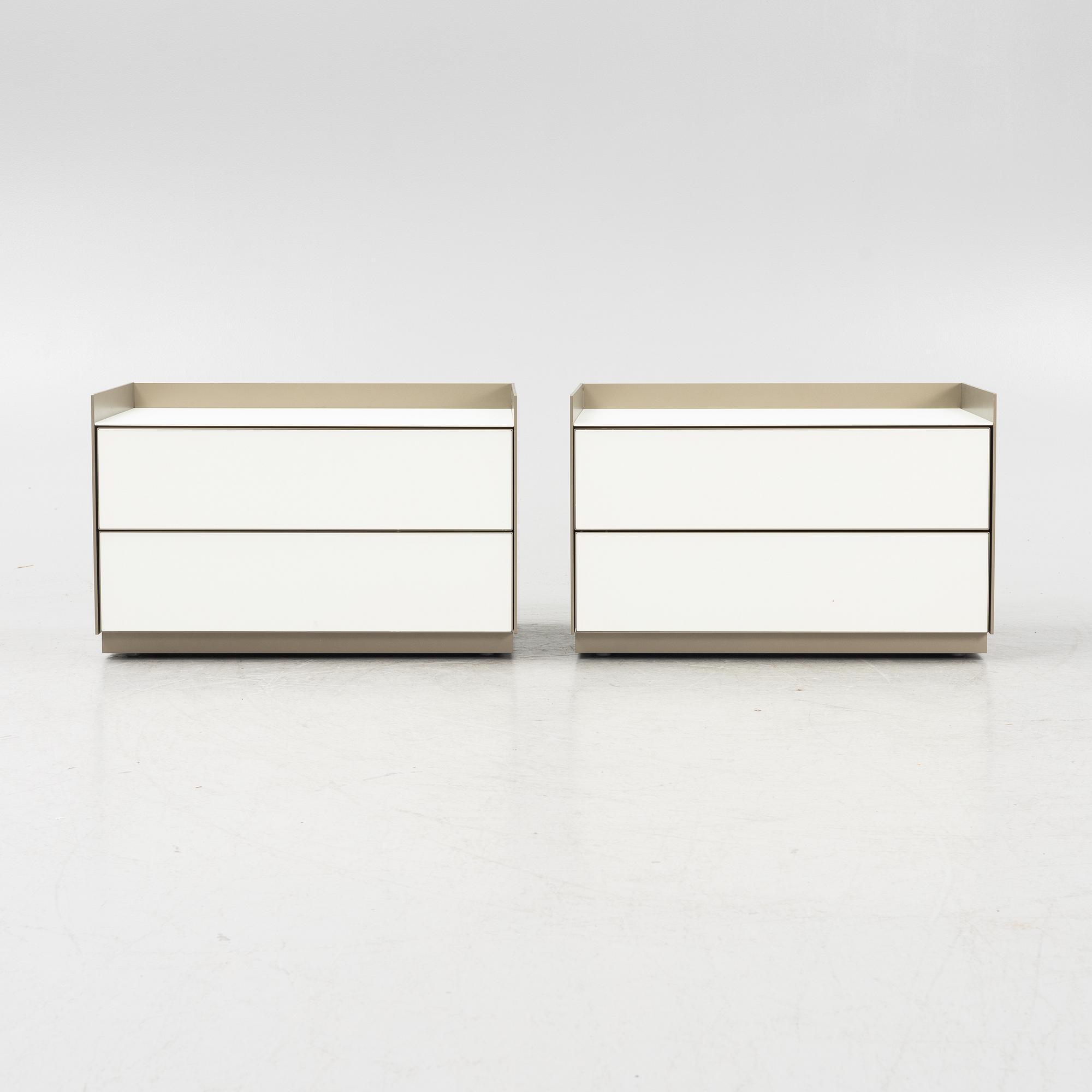 Giuseppe Bavuso, a pair of bedside tables, Rimadesio, Italy.