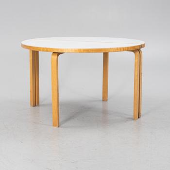 Alvar Aalto, two crescent shaped tables, model 95, Artek, Finland, early 70's.