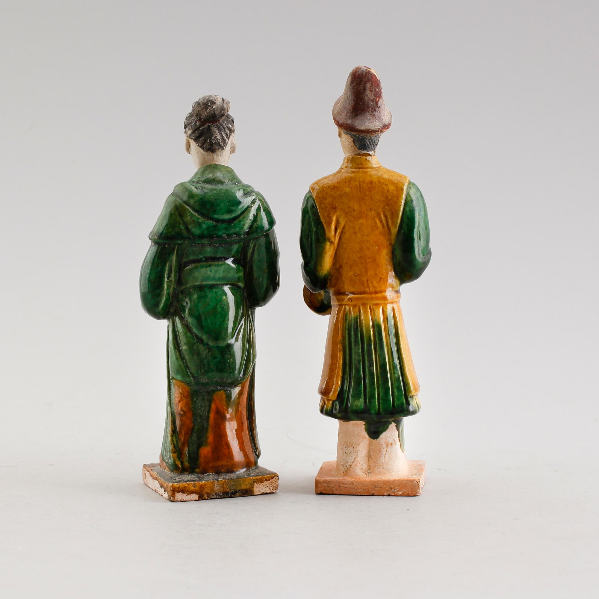 FIGURER, 1 par, lergods, Kina, 1800-/1900-tal.