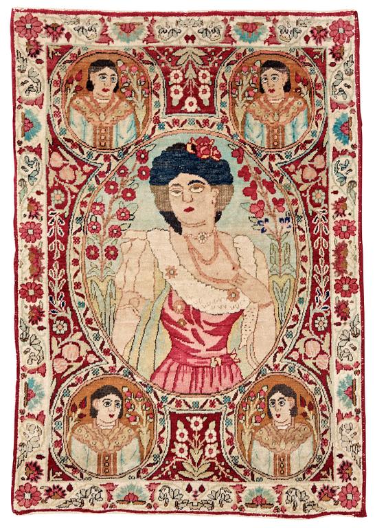 SEMIANTIK KIRMAN LAVER FIGURAL. 84 x 60,5 cm.