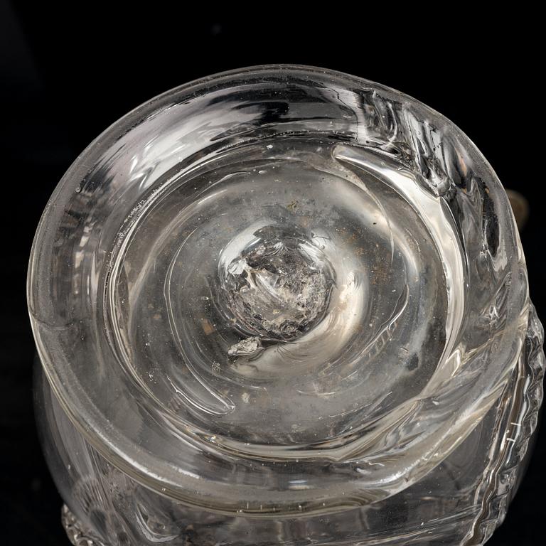 A Swedish glass caraffe, 18th century.