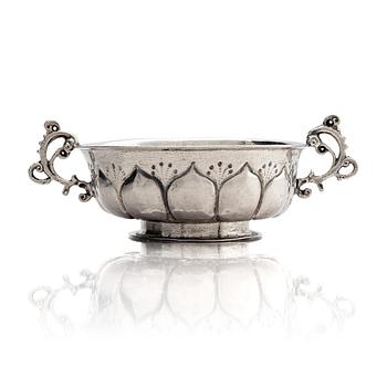234. A Swedish Baroque silver brandy bowl, mark of Johan Wallman, Varberg 1719.