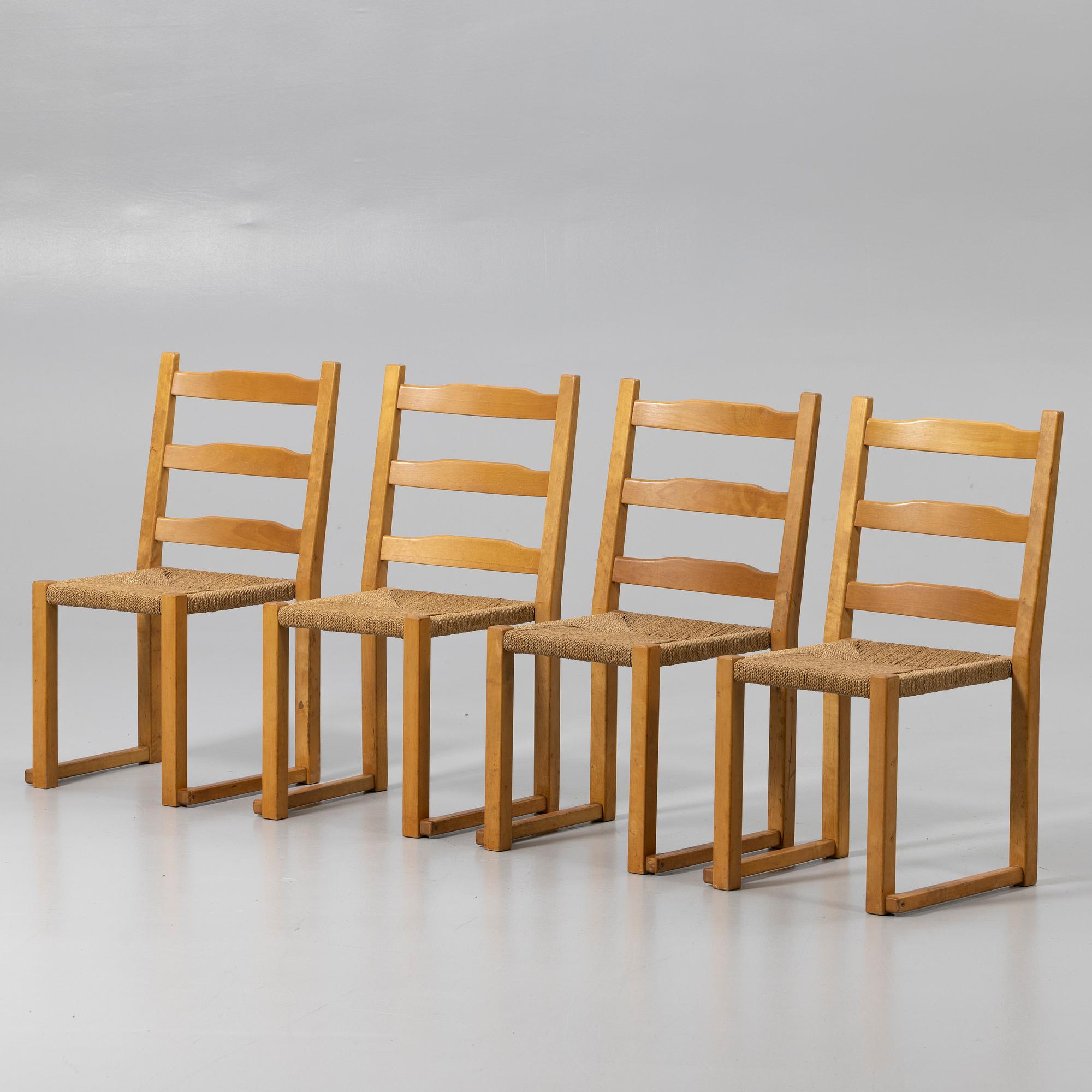 Chairs, 4, Gemla, mid-20th century.