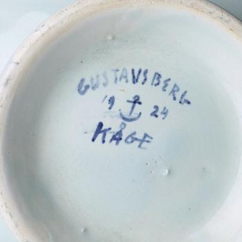 Wilhelm Kåge, a ceramic bowl and a teacaddy, Gustavsberg, Sweden ca 1924.