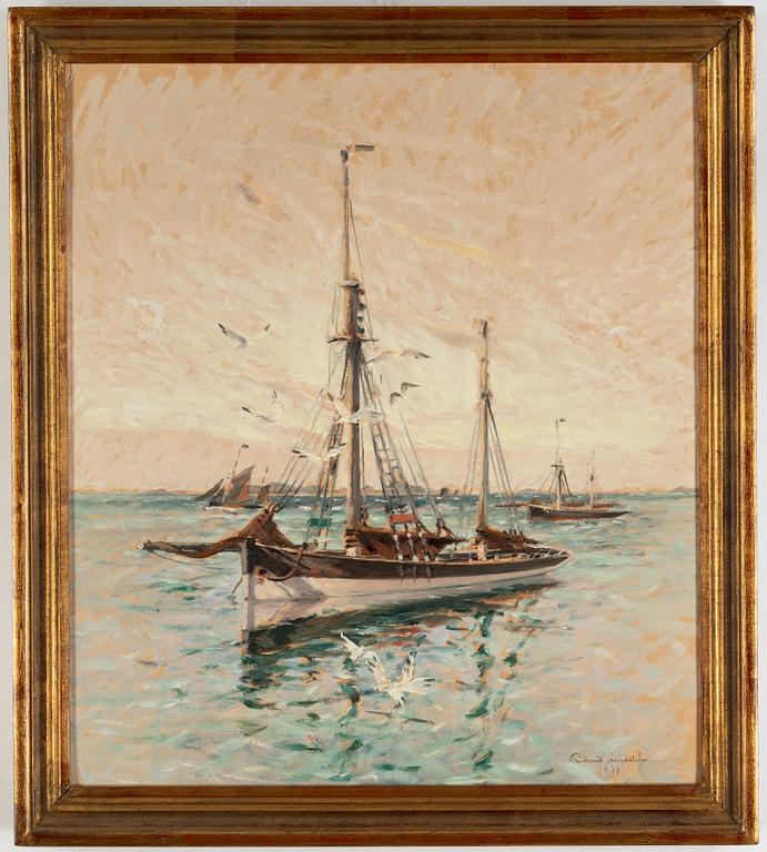 Rikard Lindström, oil on paper-panel, signed and dated 1941.