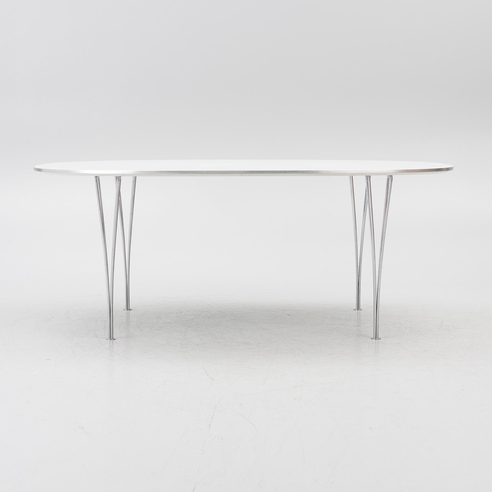 Bruno Mathsson, & Piet Hein, a dining table, 'Superellipse', Fritz Hansen, Denmark, 1996.