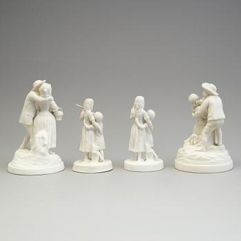 FOUR PARIAN GROUPS, Gustafsberg, early 20th century.