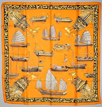 77. HERMÈS, scarf, "Junques et Sampans".