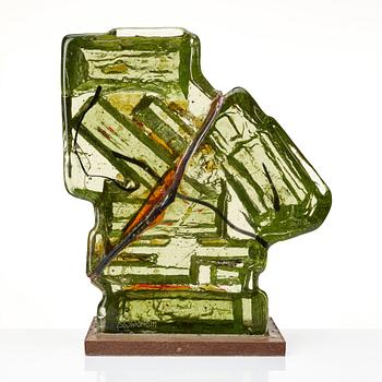 Edvin Öhrström, a cast glass sculpture, Lindshammar glassworks, Sweden probably 1960s.