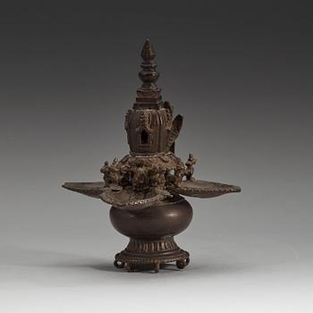 KANNA/LAMPA, kopparlegering. Tibet/Nepal, 1800-tal.