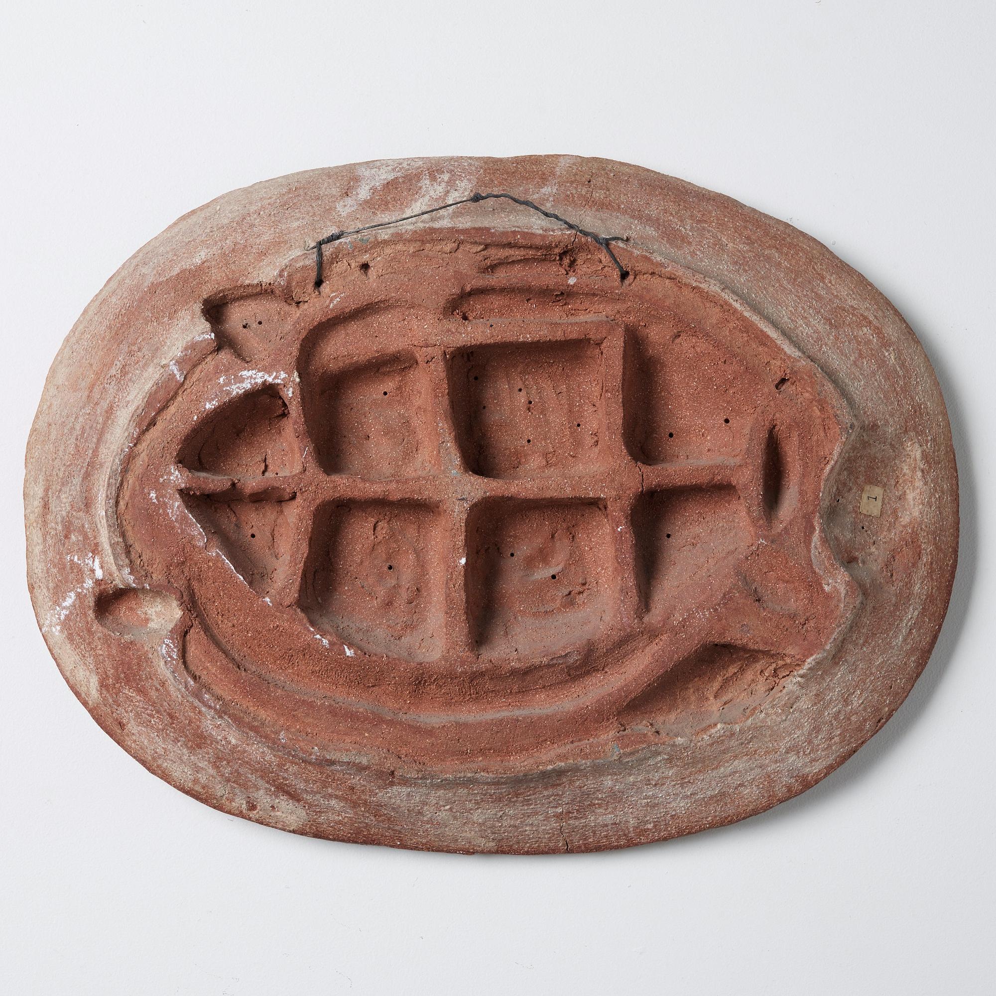 Tyra Lundgren, a stoneware relief 'The Skeleton fish', Sweden 1950's.