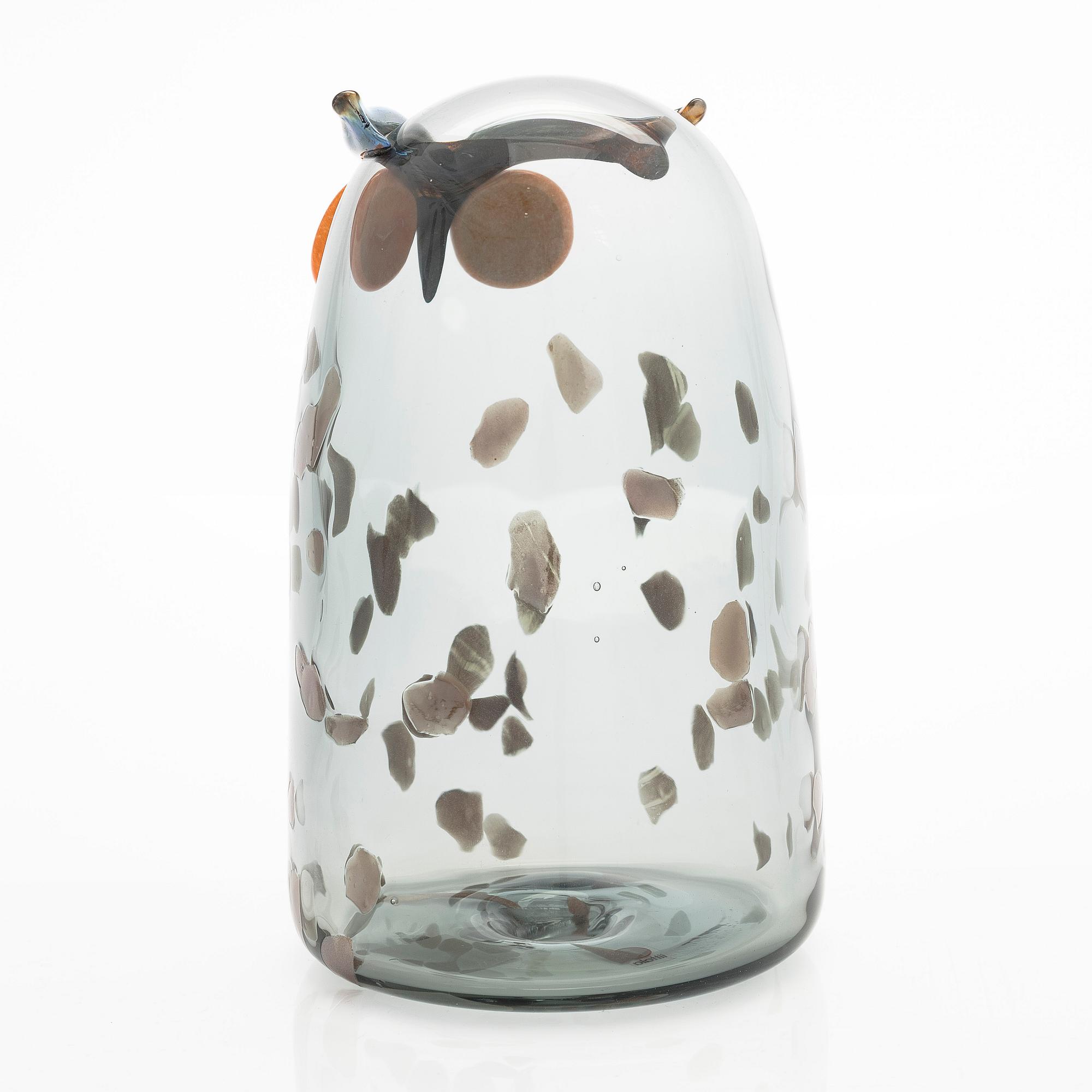 Oiva Toikka, glasfågel, "Long-eared owl", signerad O. Toikka Iittala.