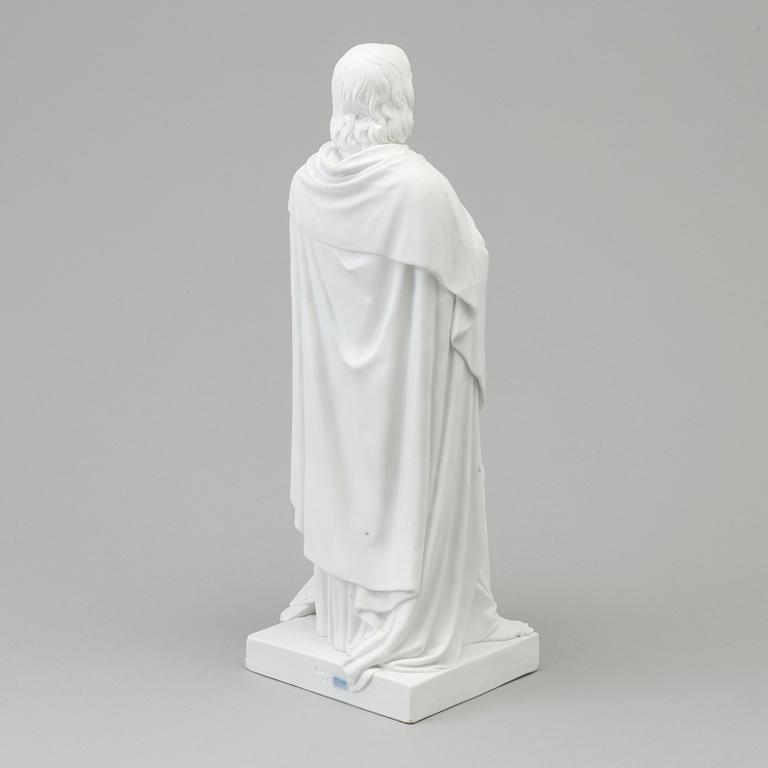A bisquit figure of 'the Apostle Johannes' after Bertel Thorvaldsen, Royal Copenhagen, Denmark, 19th Century.