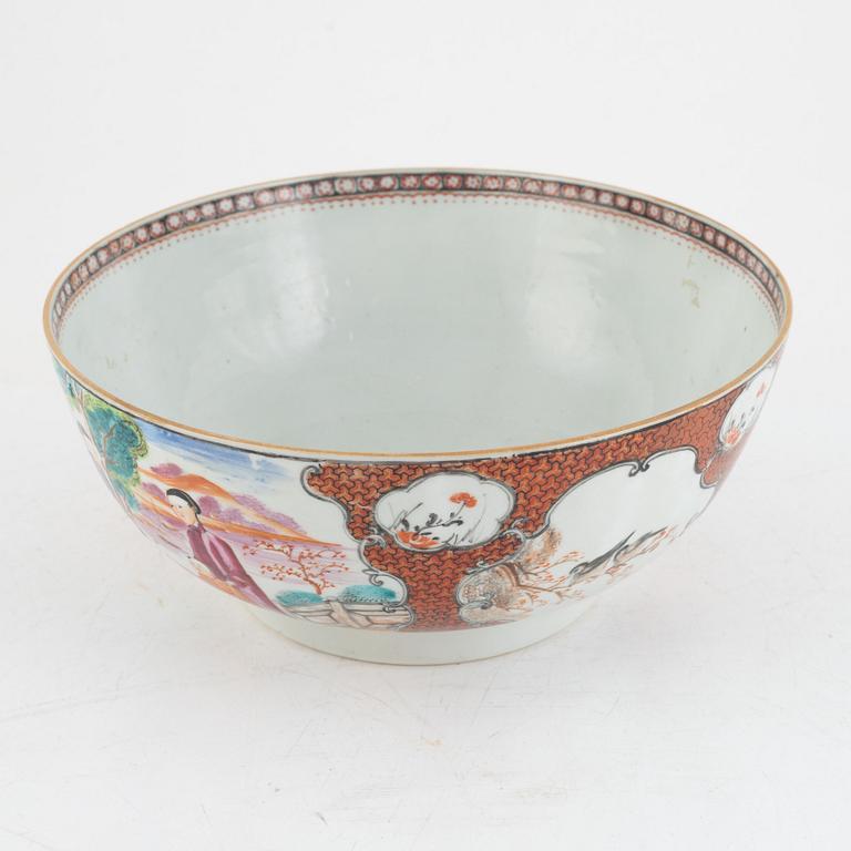 A Chinese famille rose punch bowl, Qing dynasty, Qianlong (1736-95).