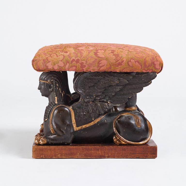 A late Gustavian style stool, 19th century.