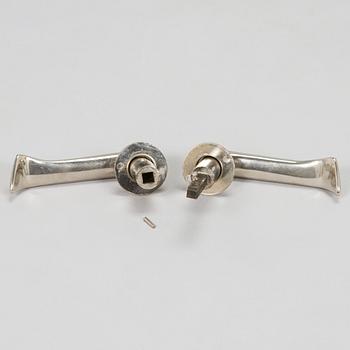 Alvar Aalto, seven paris of mid-20th century doorhandles manufactured by Kellokosken Tehdas, Finland.