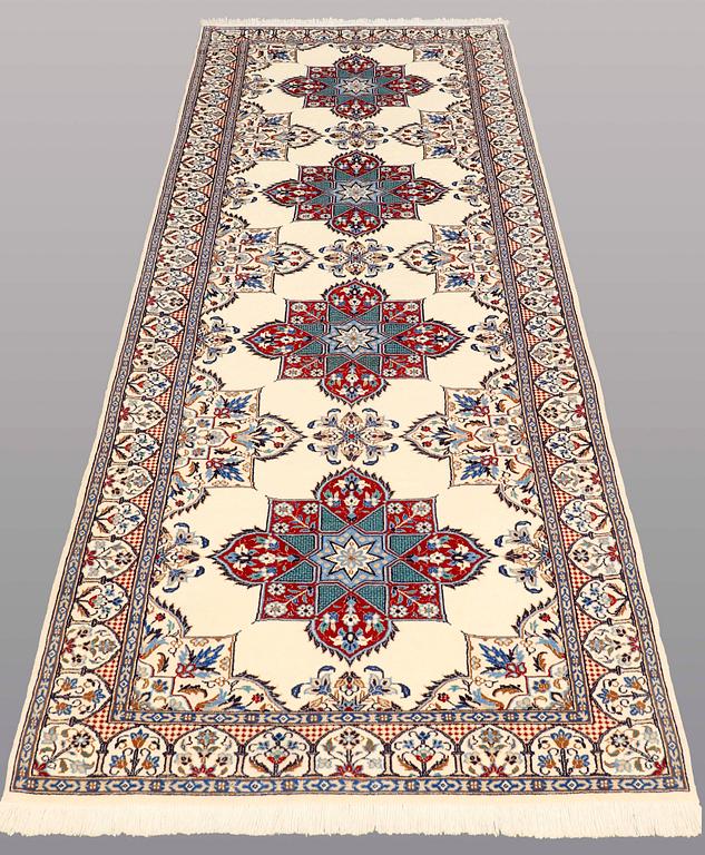 A RUNNER, Nain part silk , so called 9LAA, 300 x 99 cm.