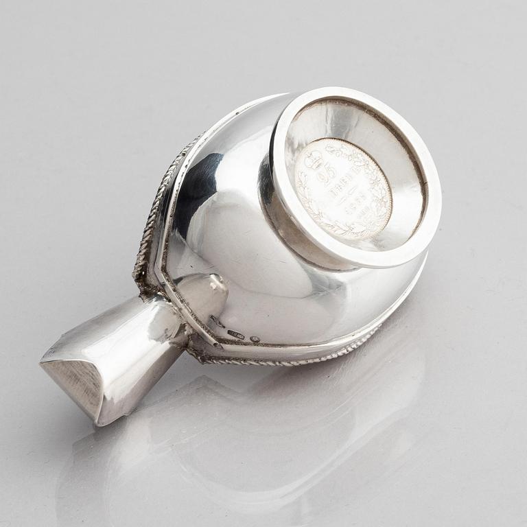 A Latvian silver kovsh, unidentified maker's mark, Latvia circa 1920-1939.