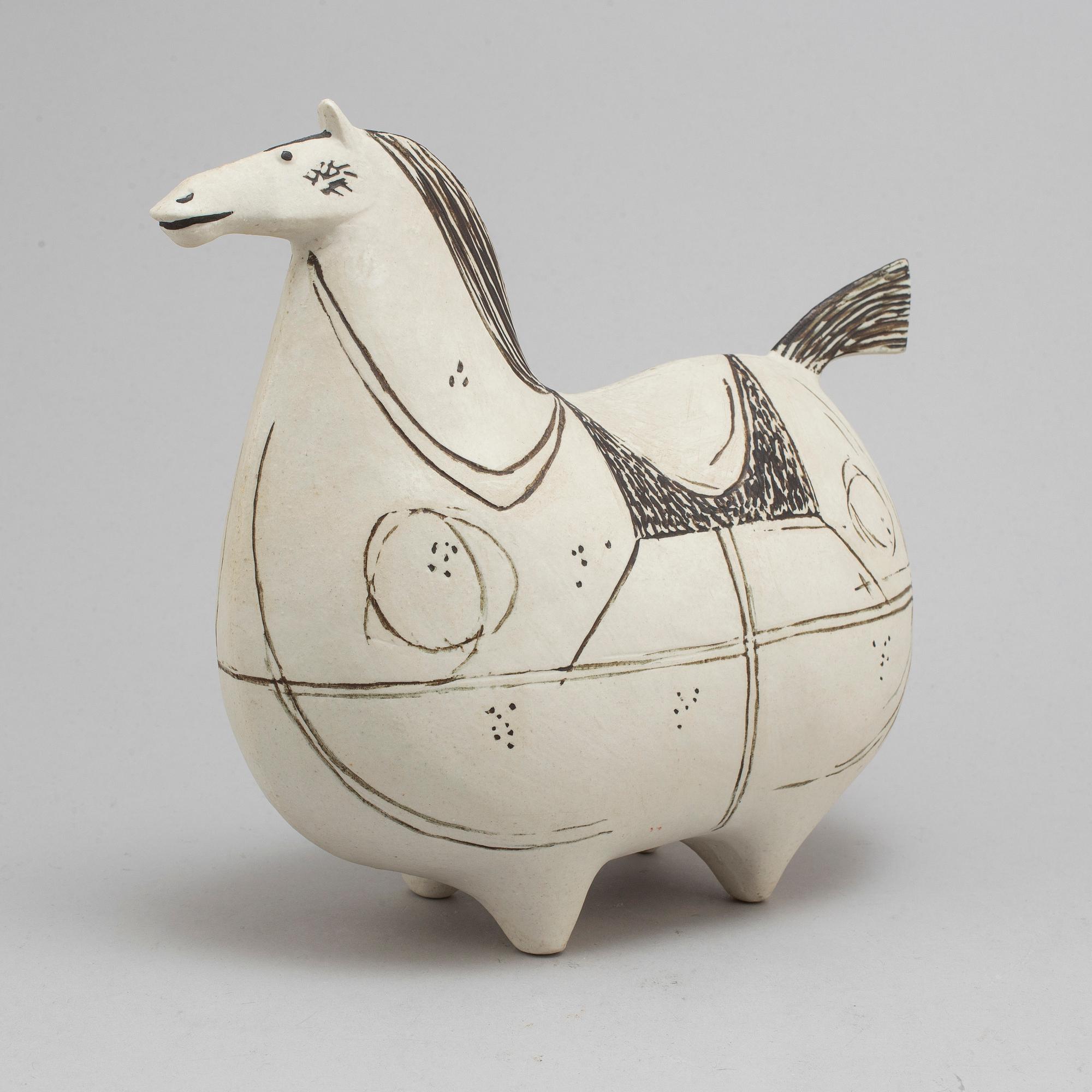 STIG LINDBERG, skuptur, stengods, "Springare", Gustavsberg studio.