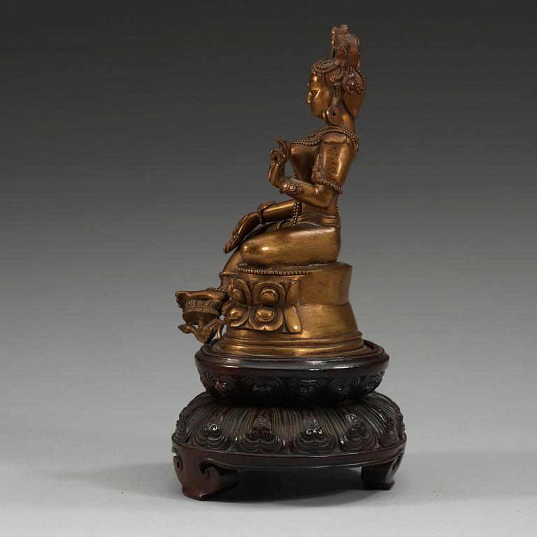 A bronze figure of Tara, 19th Century or older.