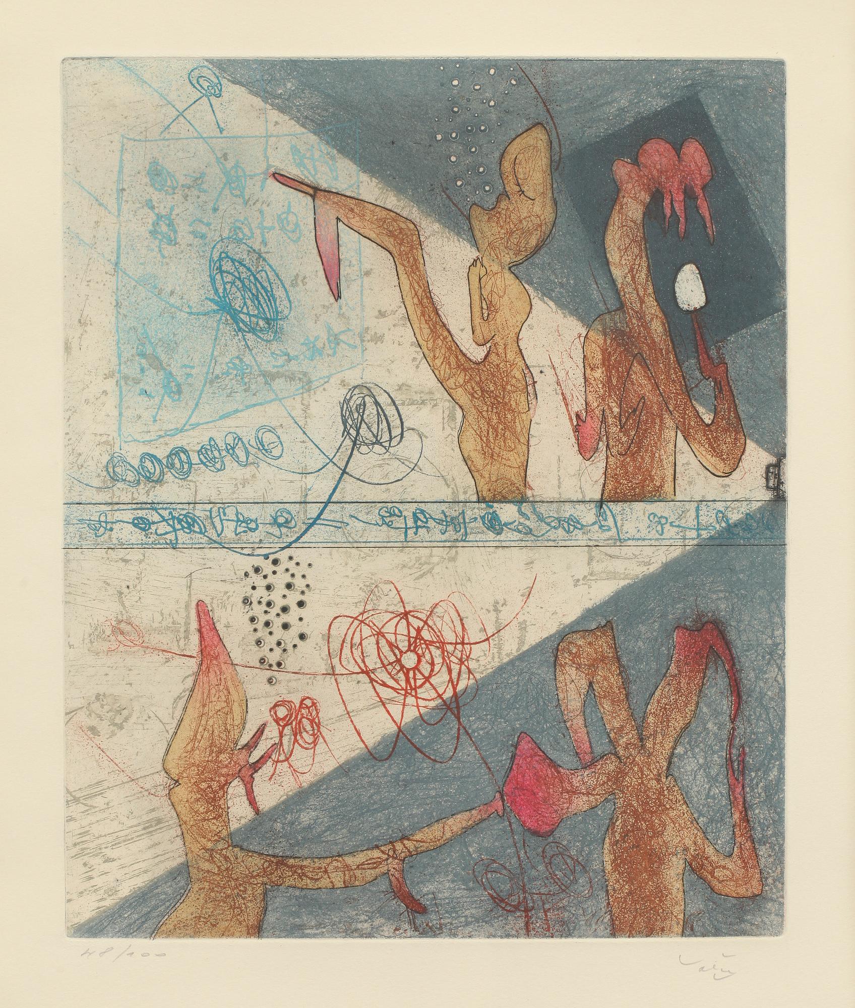 ROBERTO MATTA, färgakvatint, sign o numr 48/100.