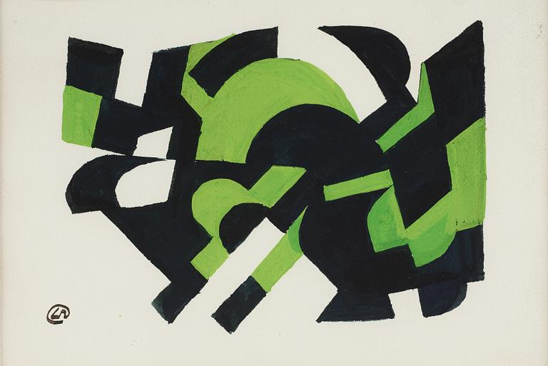 LENNART RODHE, gouache on paper, signed with monogram and signed dated 1955 on verso.