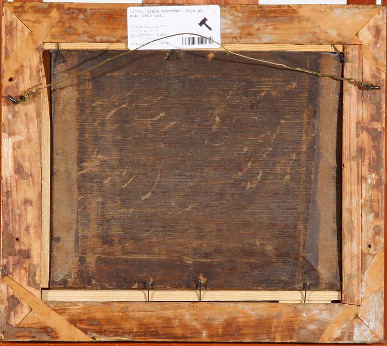 OKÄND KONSTNÄR, olja på pannå, 1800-tal.