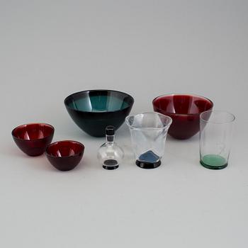 Simon Gate and Sven Palmqvist, Orrefors, 7 glass objects.