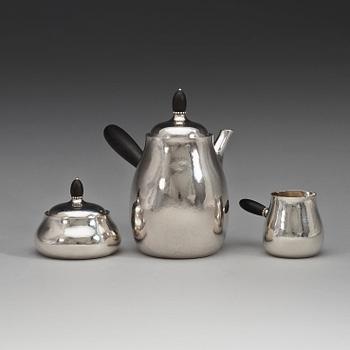 GEORG JENSEN, kaffeservis, 3 delar, Köpenhamn 1929, sterling,