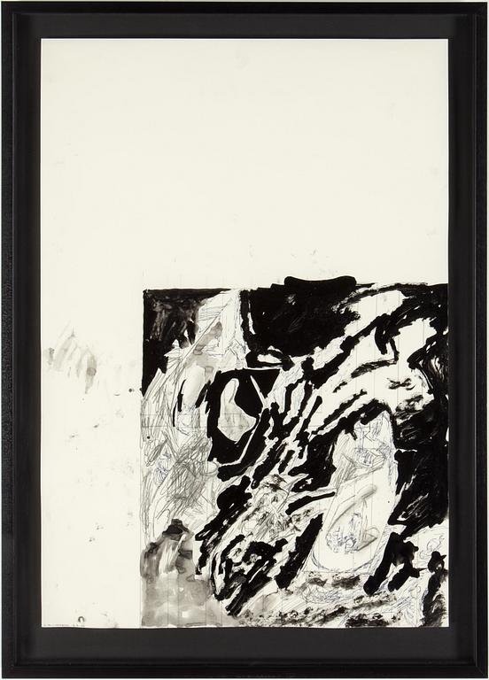 CARL MICHAEL LUNDBERG, blandteknik på papper, signerad CM Lundberg och daterad 5.3.07.