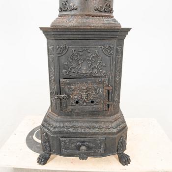 An early 1900s cast iron stove.