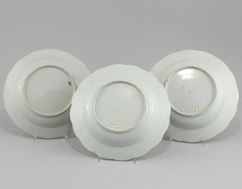 TALLRIKAR, 6 st, porslin Kina, 1700-tal.