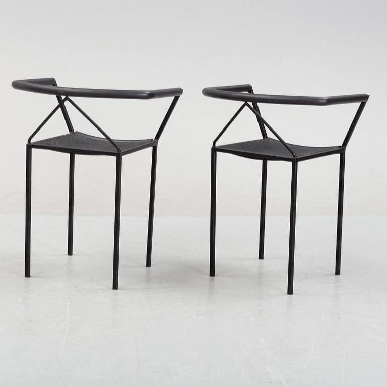 Maurizio Peregalli, a pair of 'Poltroncina' chairs for Zeus Noto, Italy. The model designed 1984.
