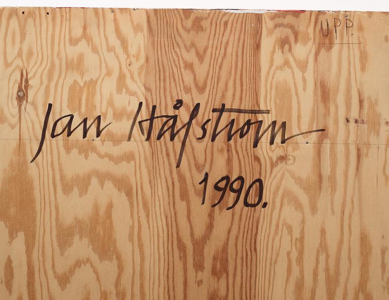 Jan Håfström, olja på två pannåer, signerad och daterad 1990.