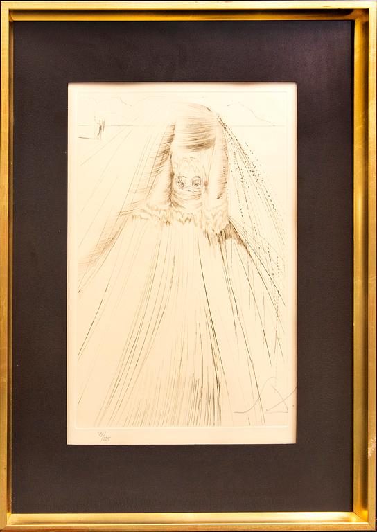 Salvador Dalí, etching and dry needle in color, 5 pcs, signed and numbered.