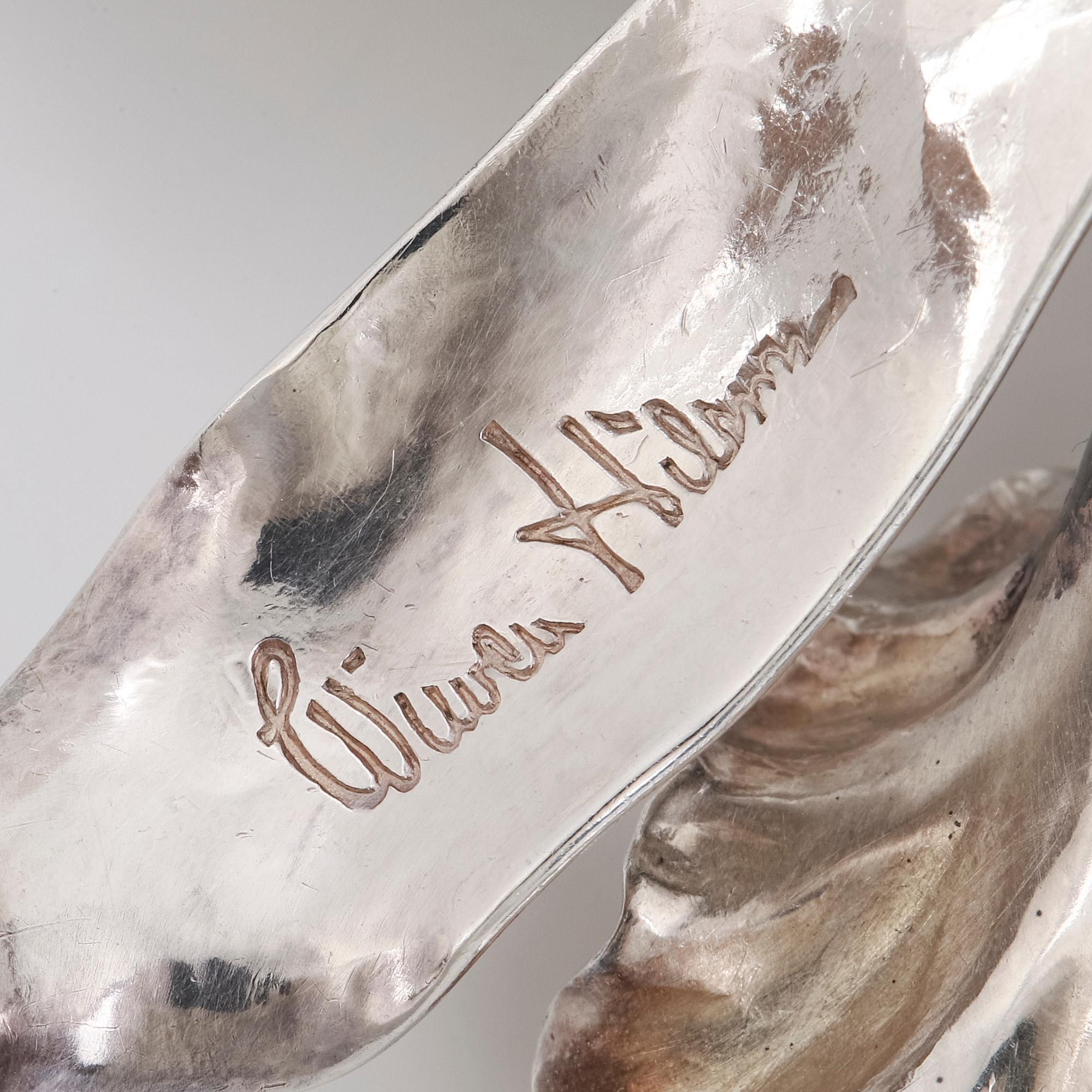 WIWEN NILSSON, brosch, orkidé, silver.