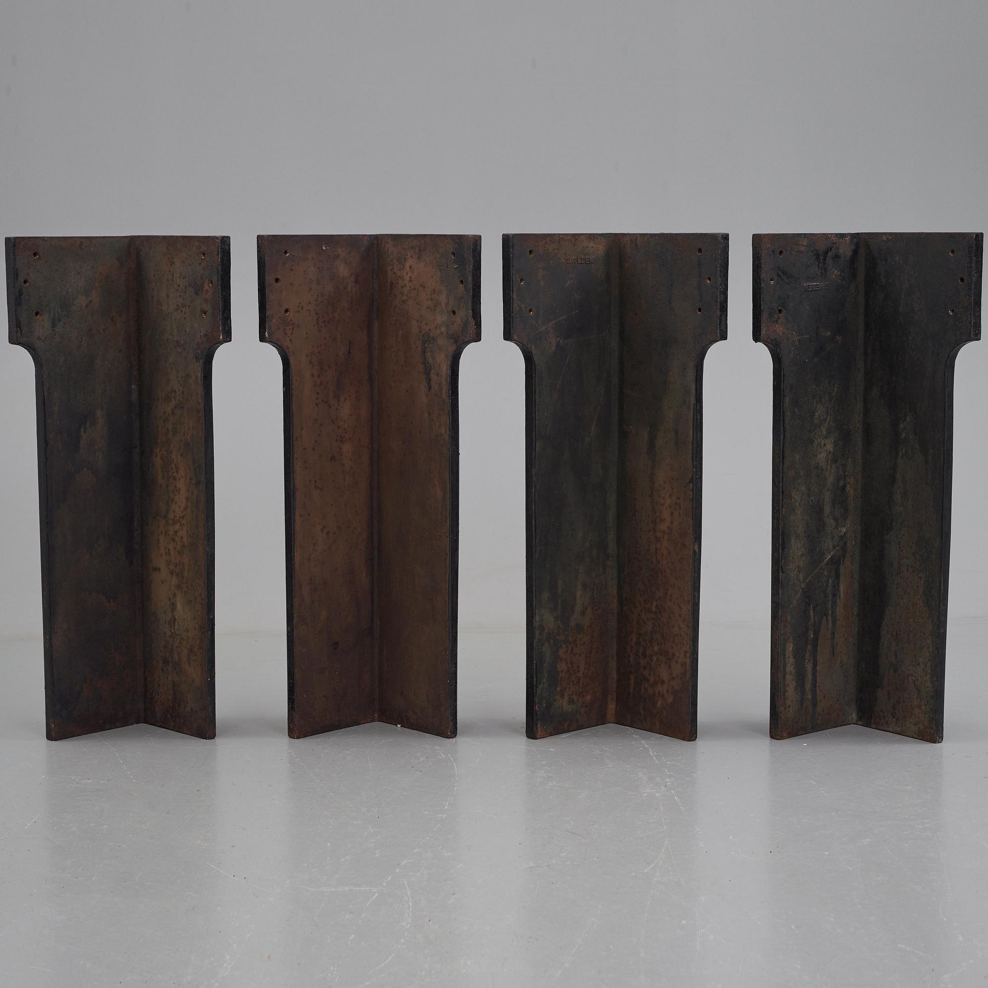 Anna Petrus, four cast iron reliefs, Näfveqvarn, Sweden, pieces of a table designed for the Metropolitan exhibition in New York 1927.