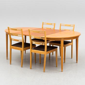 1960s/1970s DINING TABLE AND FOUR CHAIRS.